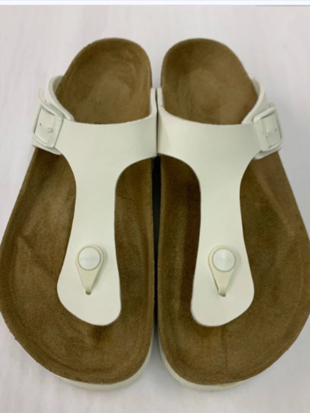 Birkenstock Gizeh PAP Platform White Birko-Flor Narrow Width Sandals